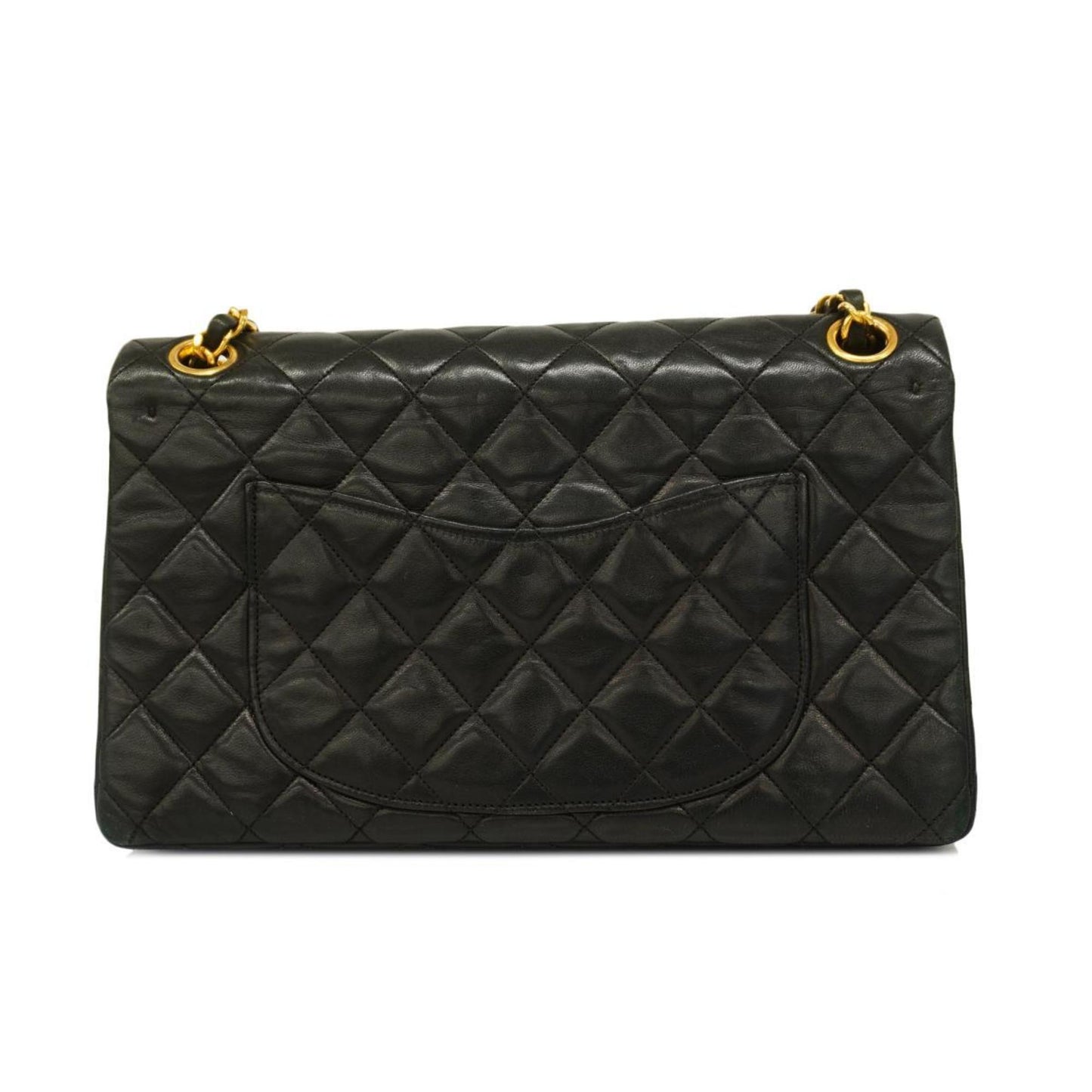Chanel Shoulder Bag Matelasse W Flap Chain Lambskin Black Women's