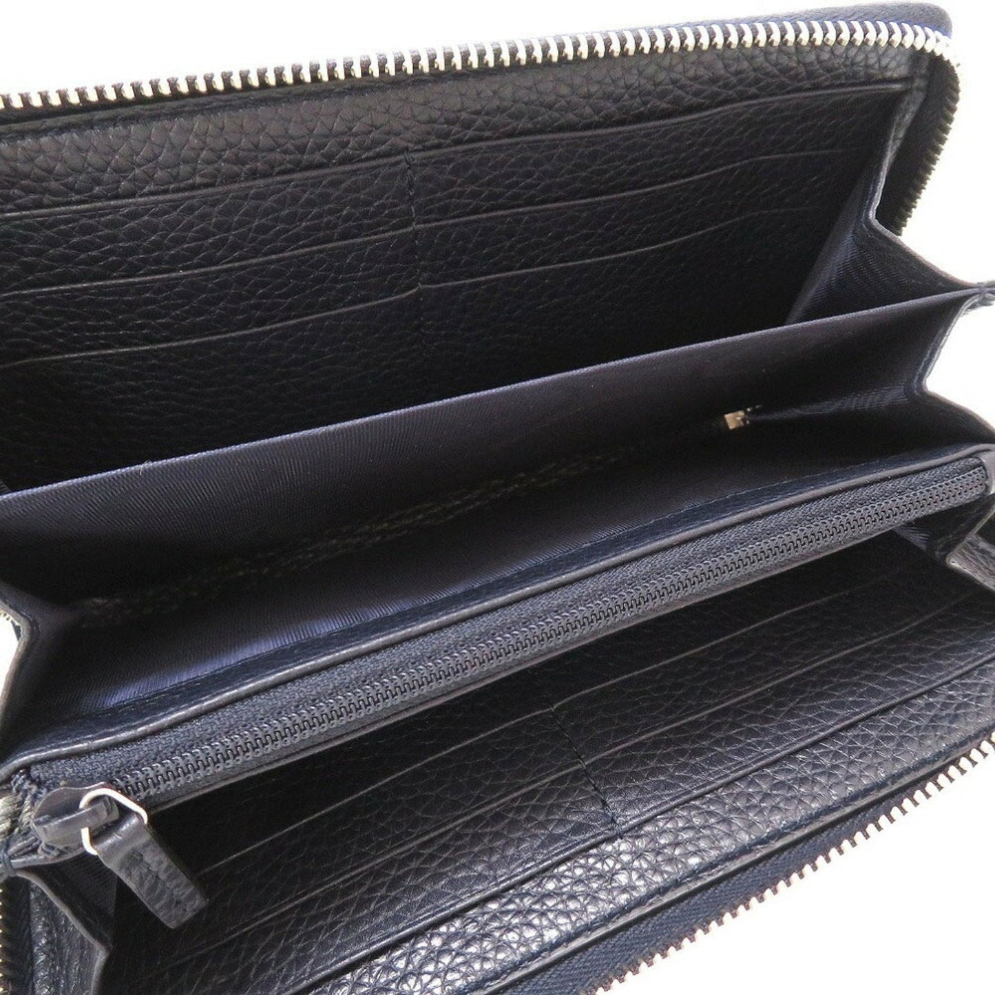 Gucci Navy Leather Long Wallet (Bi-Fold)