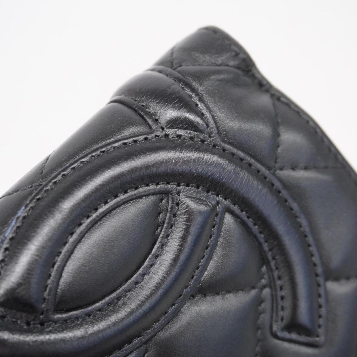 Chanel Wallet Cambon Lambskin Black Women's