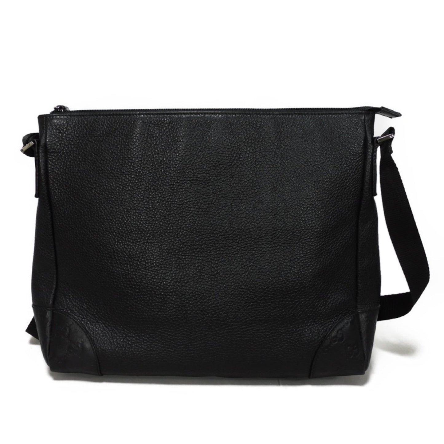 Gucci Black Leather Messenger Bag Shoulder Bag
