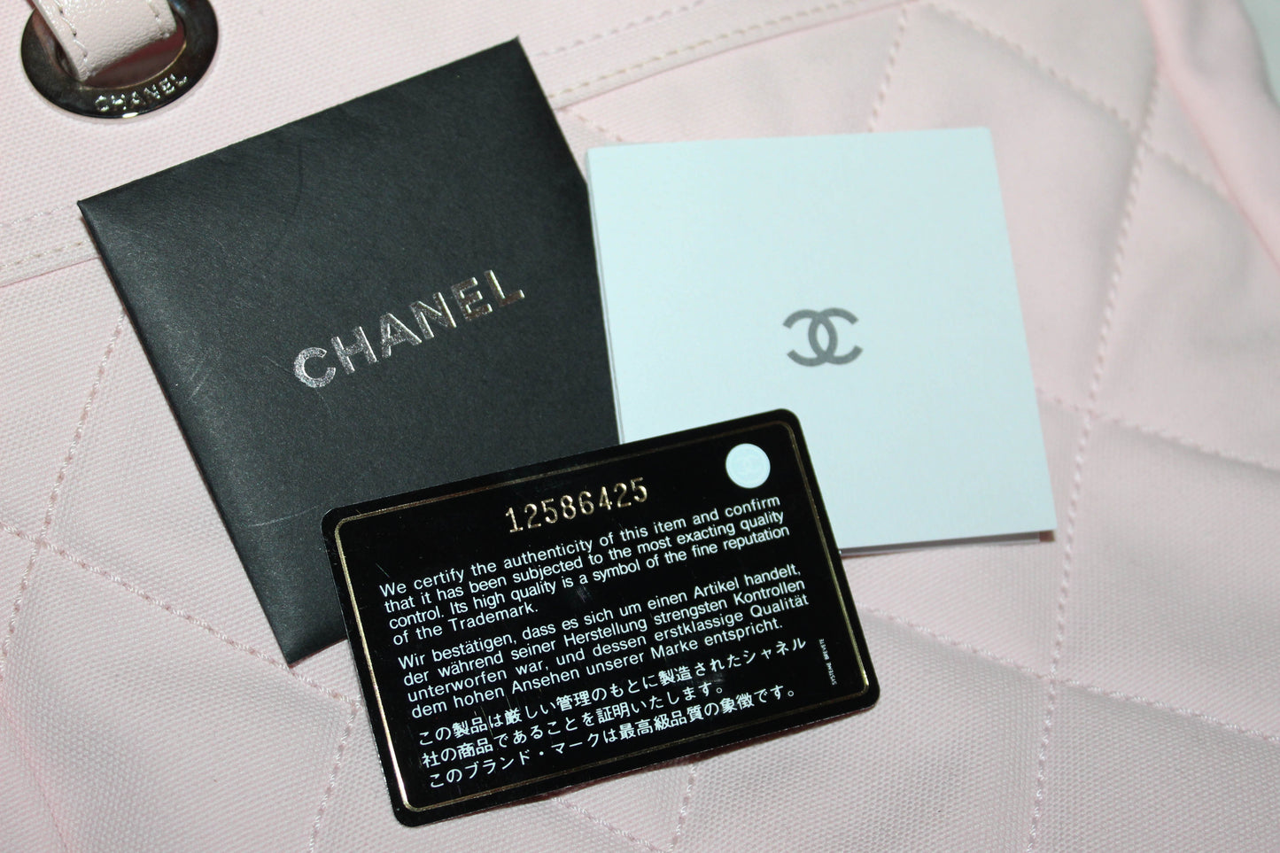 Chanel Pink Biarritz Canvas Leather Tote