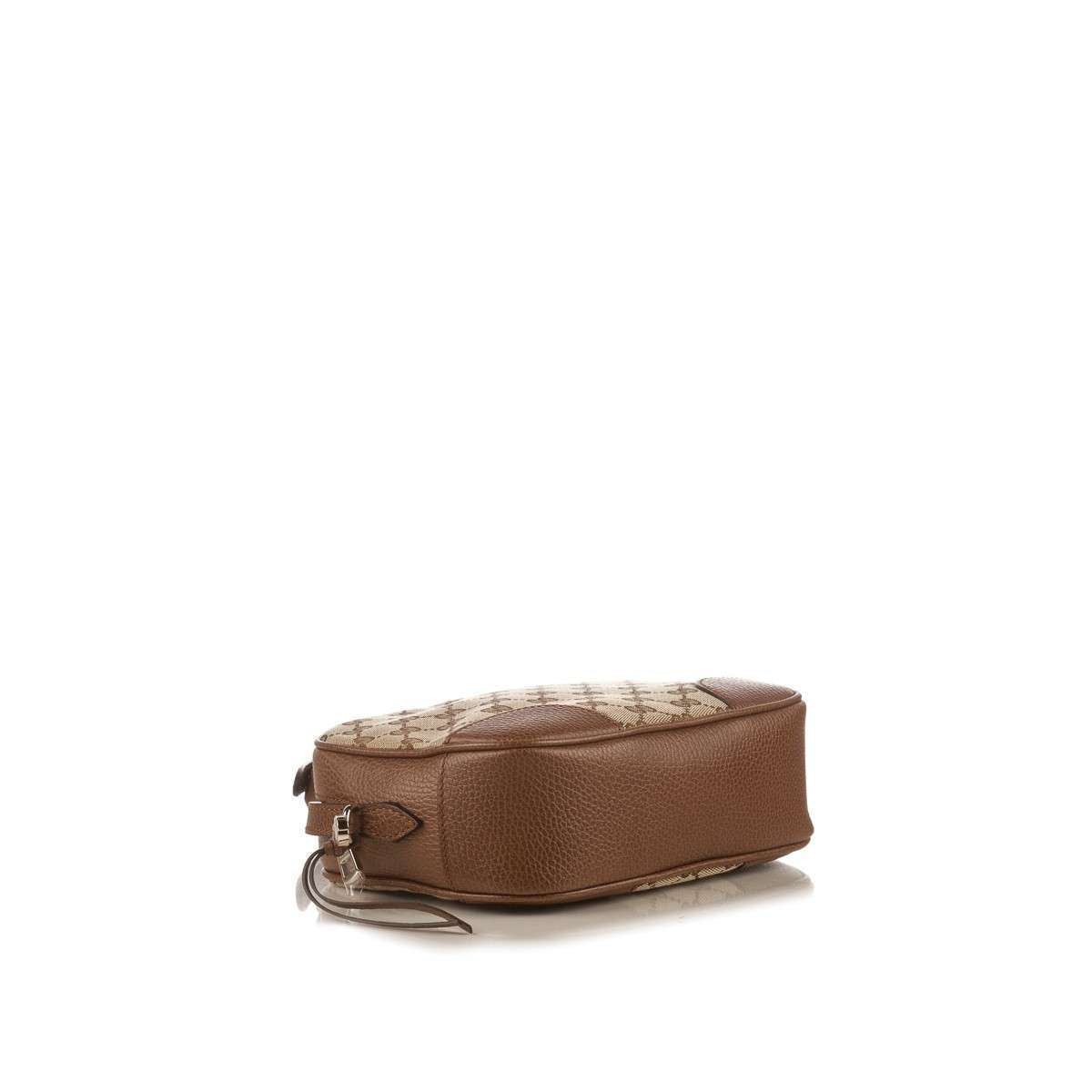 GUCCI Brown Monogram Canvas Bree Camare Crossbody Bag