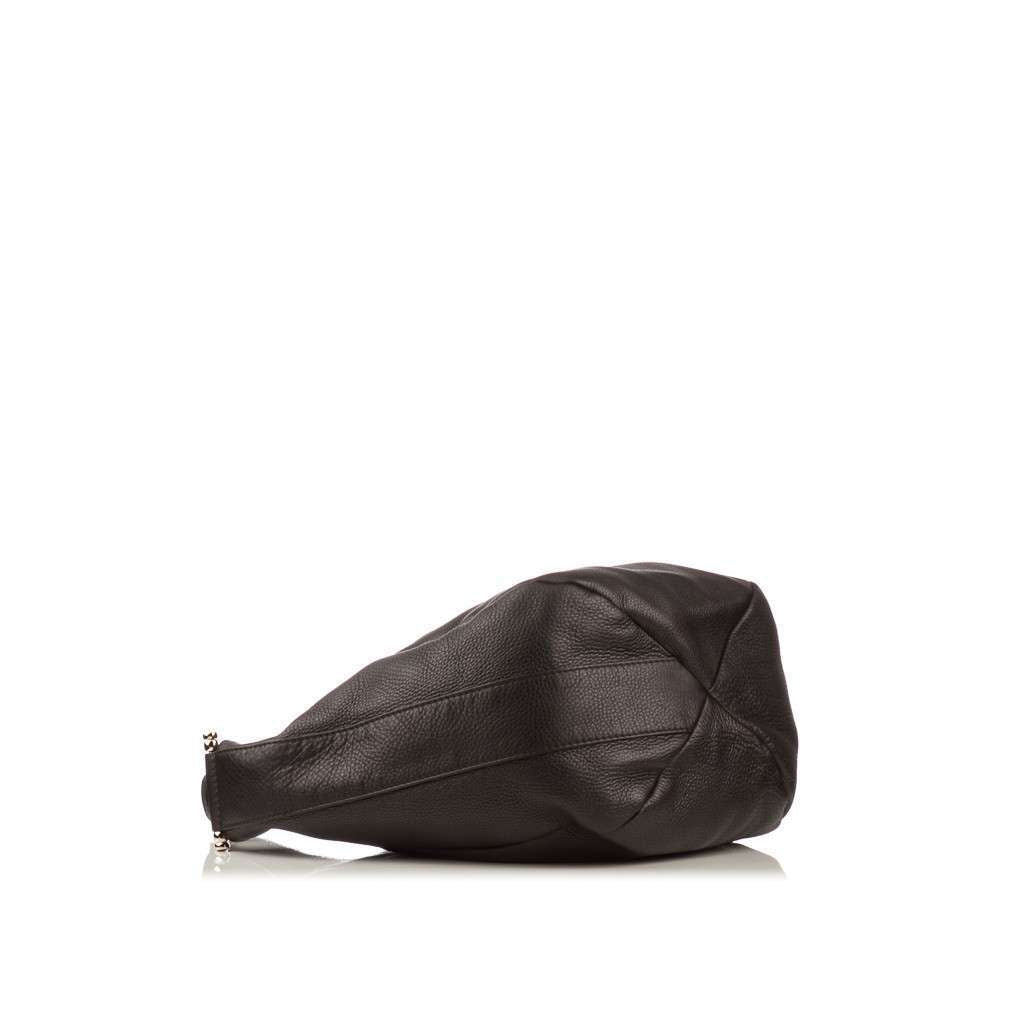 GUCCI Black Leather Hobo Bag