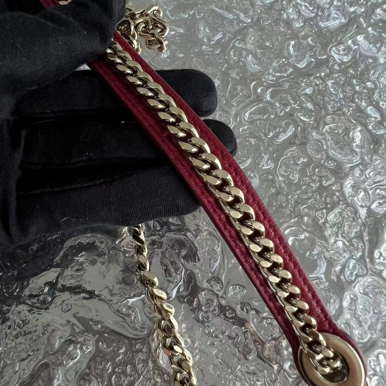 *2020, Chain strap* Lady Mini Cannage Lambskin Burgundy Red Golden Hardware