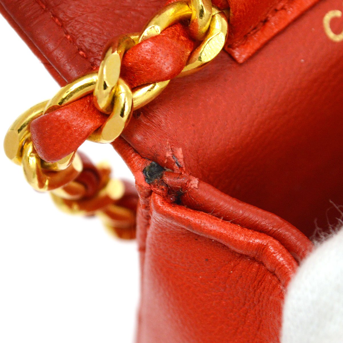 Chanel★ Classic Flap Micro Bag Pouch Red 71178