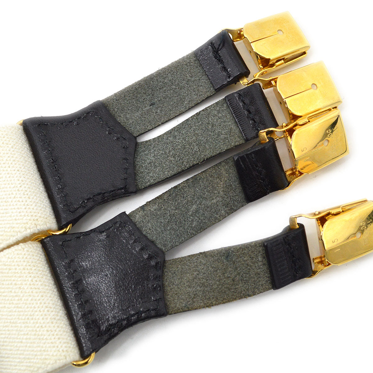 CHANEL 1997 Spring Suspenders White 12815