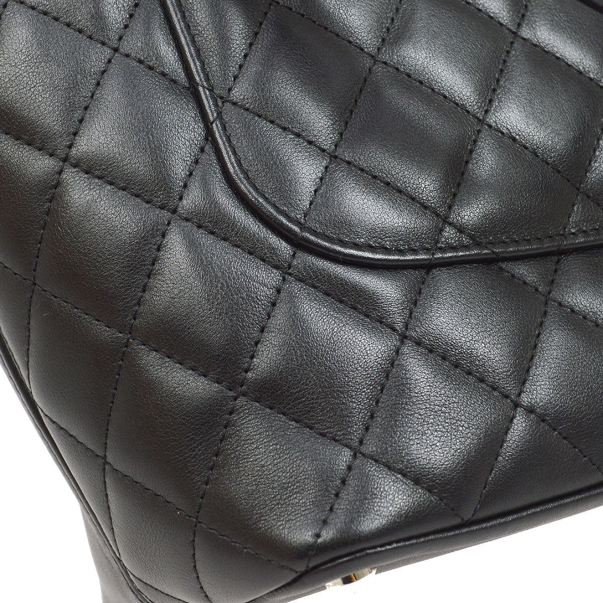 CHANEL 2004-2005 Cambon Ligne Tote Bag Black Calfskin