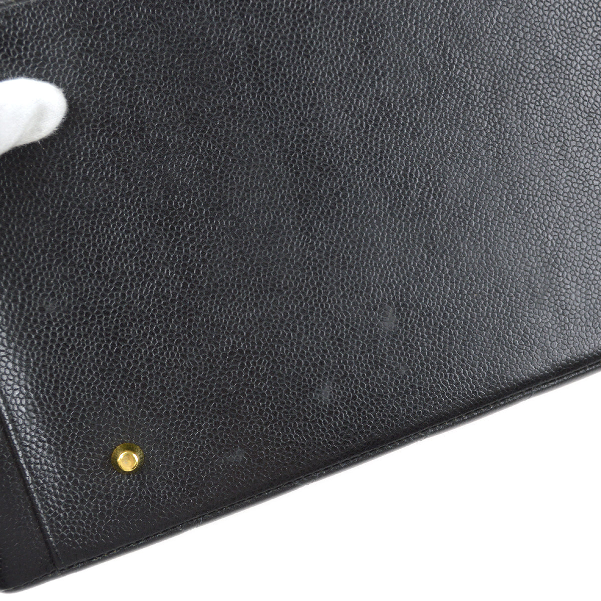 CHANEL 1997-1999 Chain Tote Black Caviar 87551