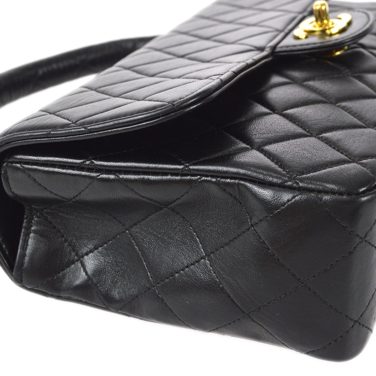 Chanel 1994-1996 Classic Flap Handbag Medium Black Lambskin