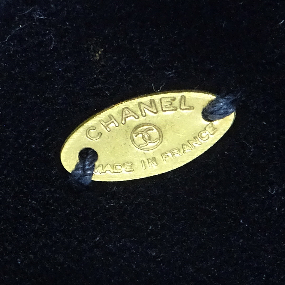 CHANEL Bow Hair Barrette Black Velvet 67939