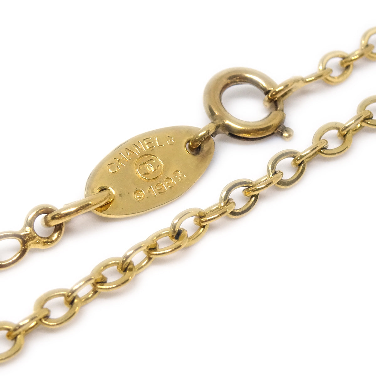 CHANEL Mini CC Gold Chain Pendant Necklace 1982/376 68013