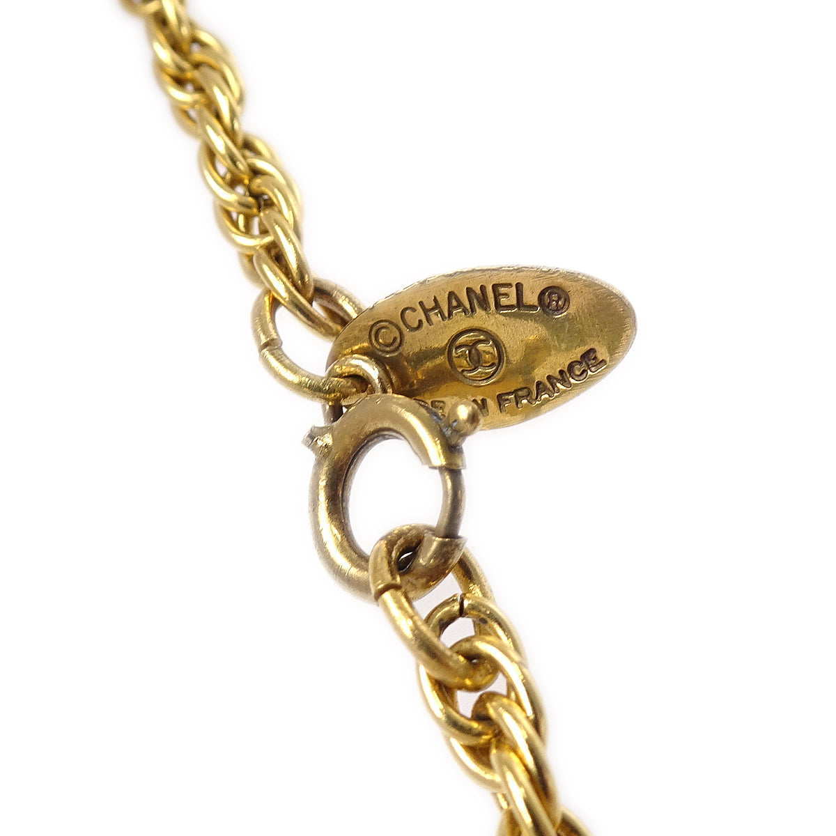 CHANEL Medallion Gold Chain Pendant Necklace 78649