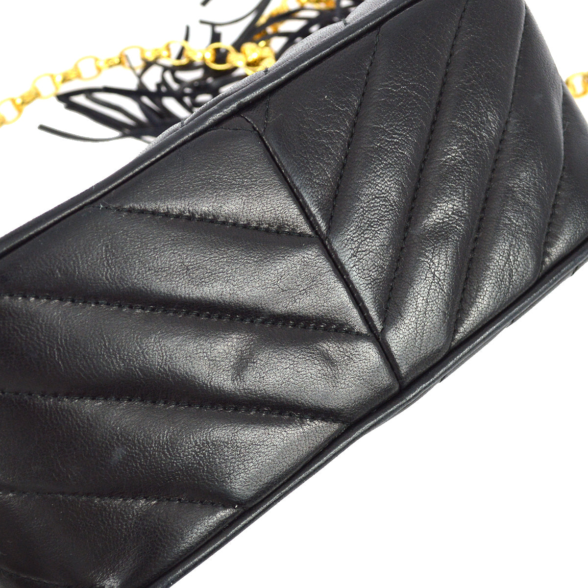 Chanel 1991-1994 Black Lambskin Camera Bag Mini