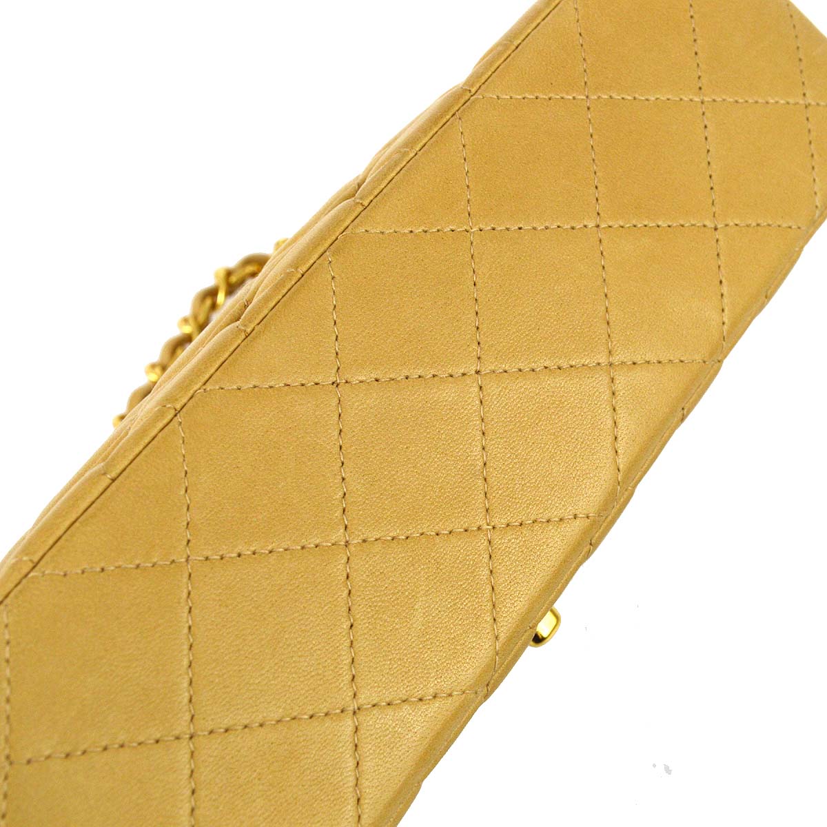 Chanel 1997-1999 Beige Lambskin Small Classic Double Flap Shoulder Bag