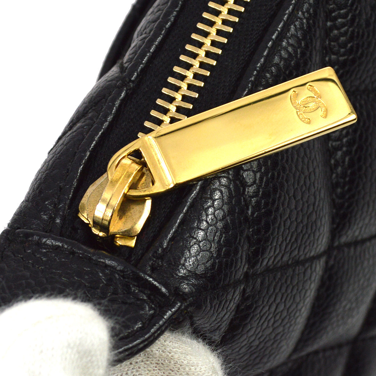 Chanel 2003-2004 Black Caviar Shoulder Bag