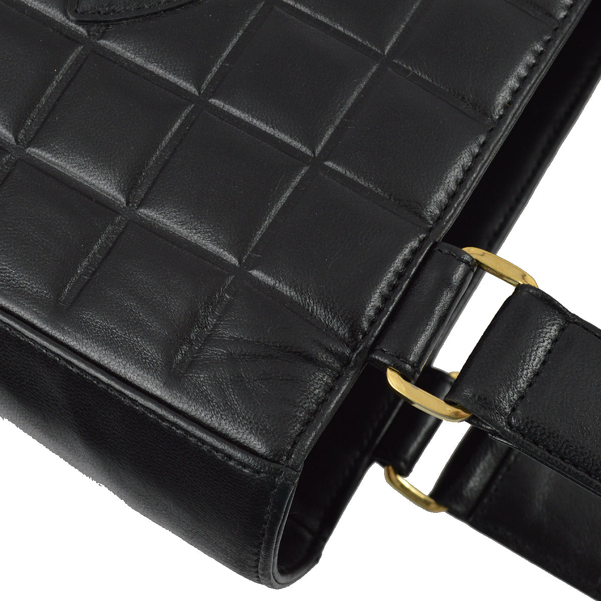 Chanel 2001-2003 Black Lambskin Choco Bar Tote