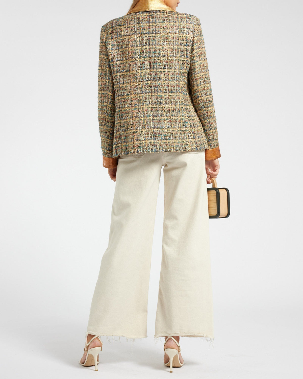 Chanel Gold, Red & Blue Egypt Collection Tweed Jacket with Gold Collar and Pocket Detail FR 40 (UK 12)