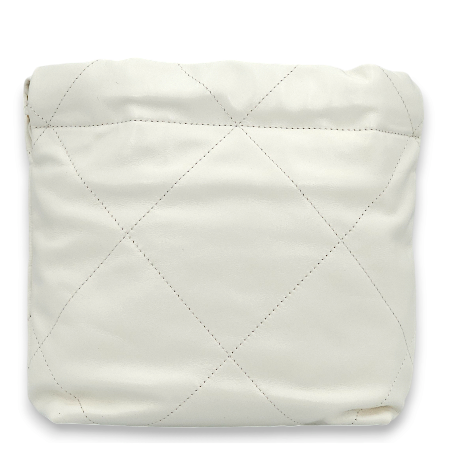 22 Mini White Tote Bag in Calfskin, Gold hardware