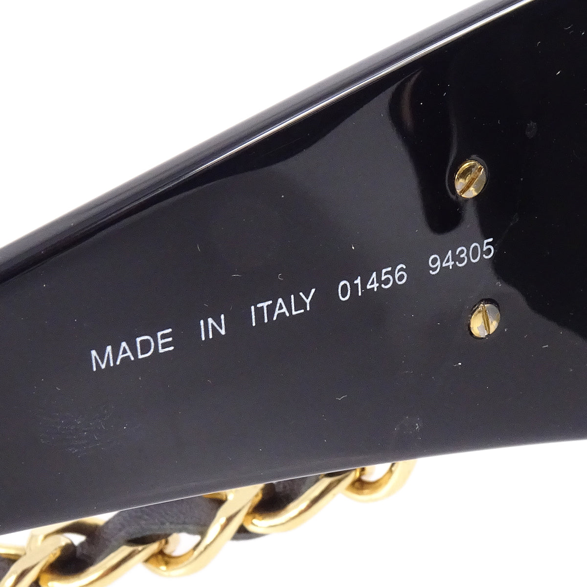 Chanel Chain Sunglasses Eyewear Black Small Good