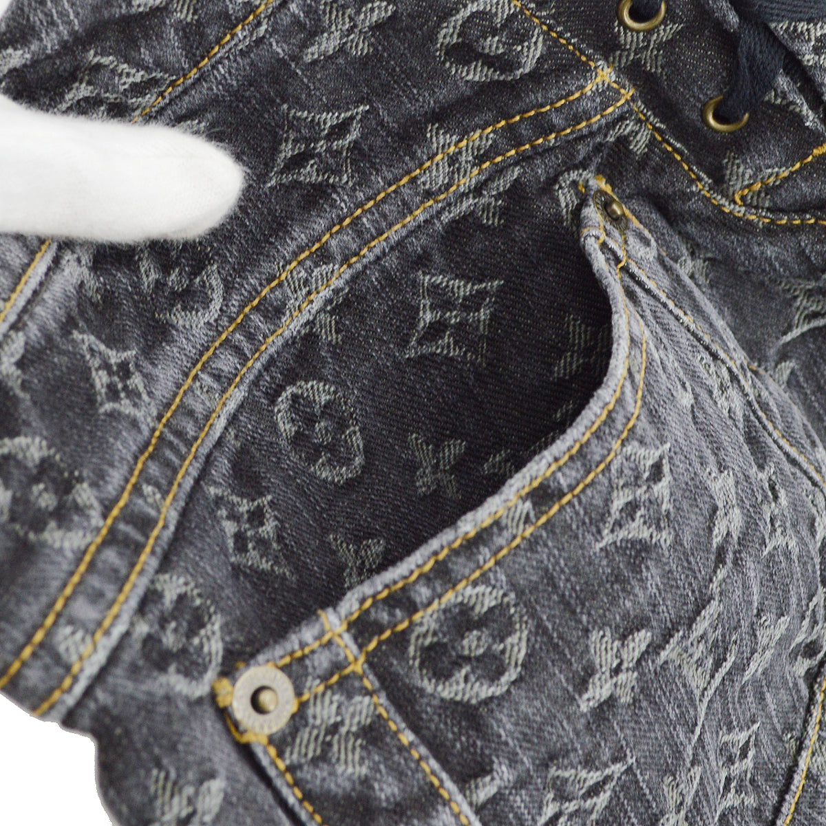 Louis Vuitton Monogram Denim Long Pants Gray #40