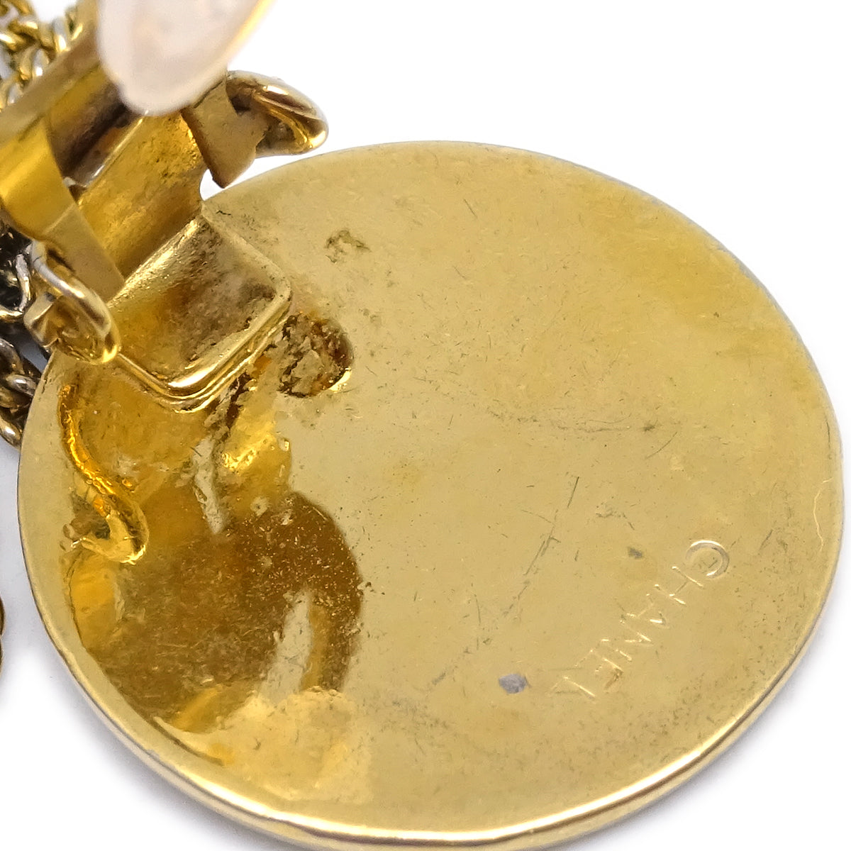 Chanel Gold Bag Dangle Earrings Clip-On