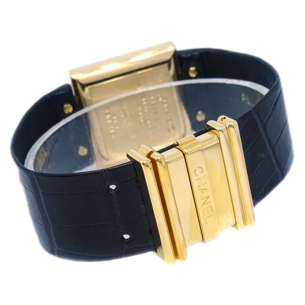 Chanel Mademoiselle Watch Diamond 18KYG Crocodile