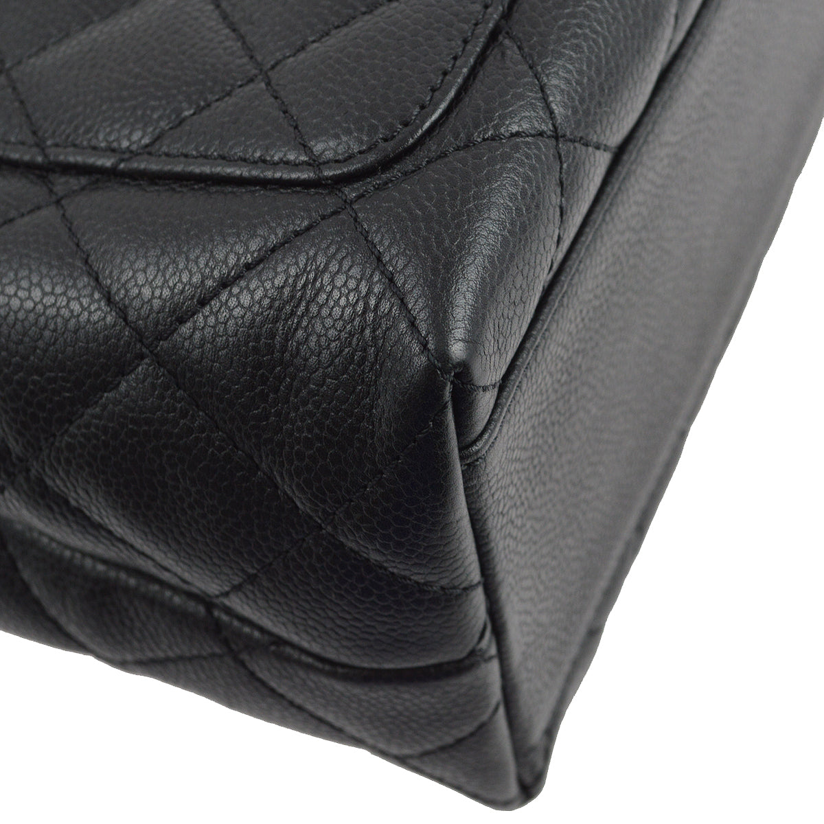 Chanel 2001-2003 Black Caviar Top Handle Handbag