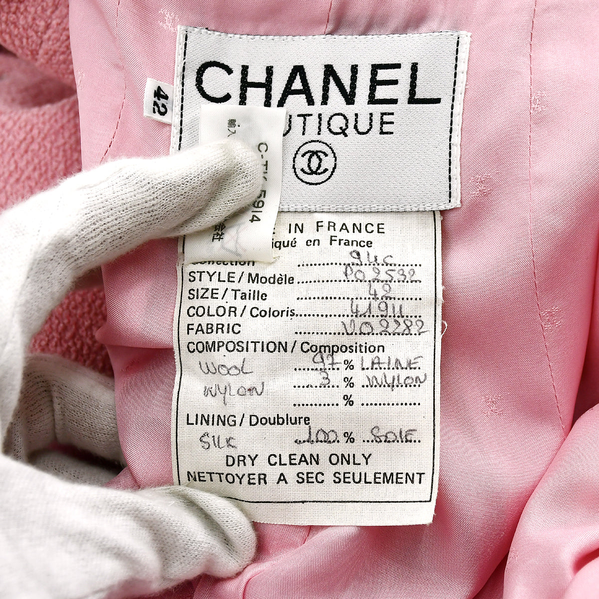 Chanel Single Breasted Jacket Pink 94C #42