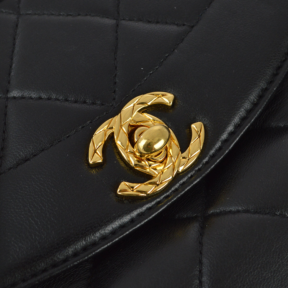 Chanel 1991-1994 Black Lambskin Camera Bag Mini