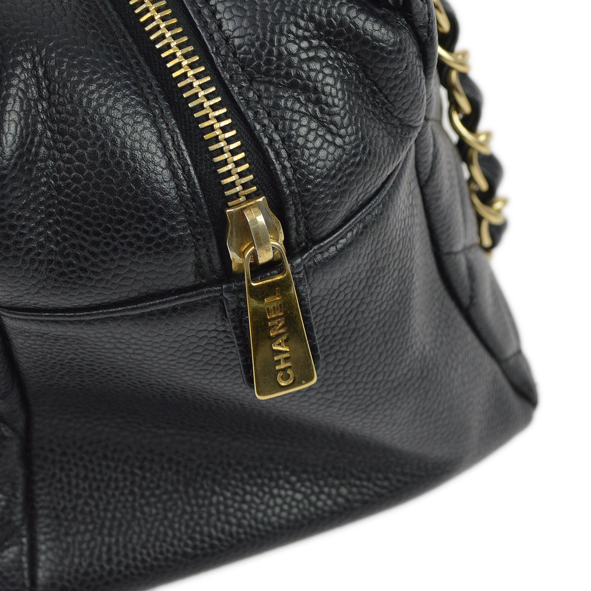 Chanel 2001-2003 Black Caviar Petite Timeless Tote PTT Chain Handbag