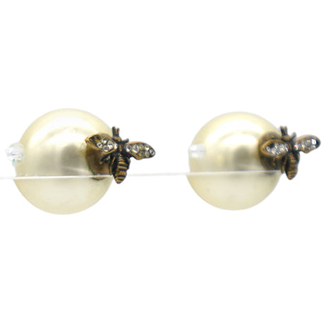 Dior Pearl Tribales Bee Earrings Gold