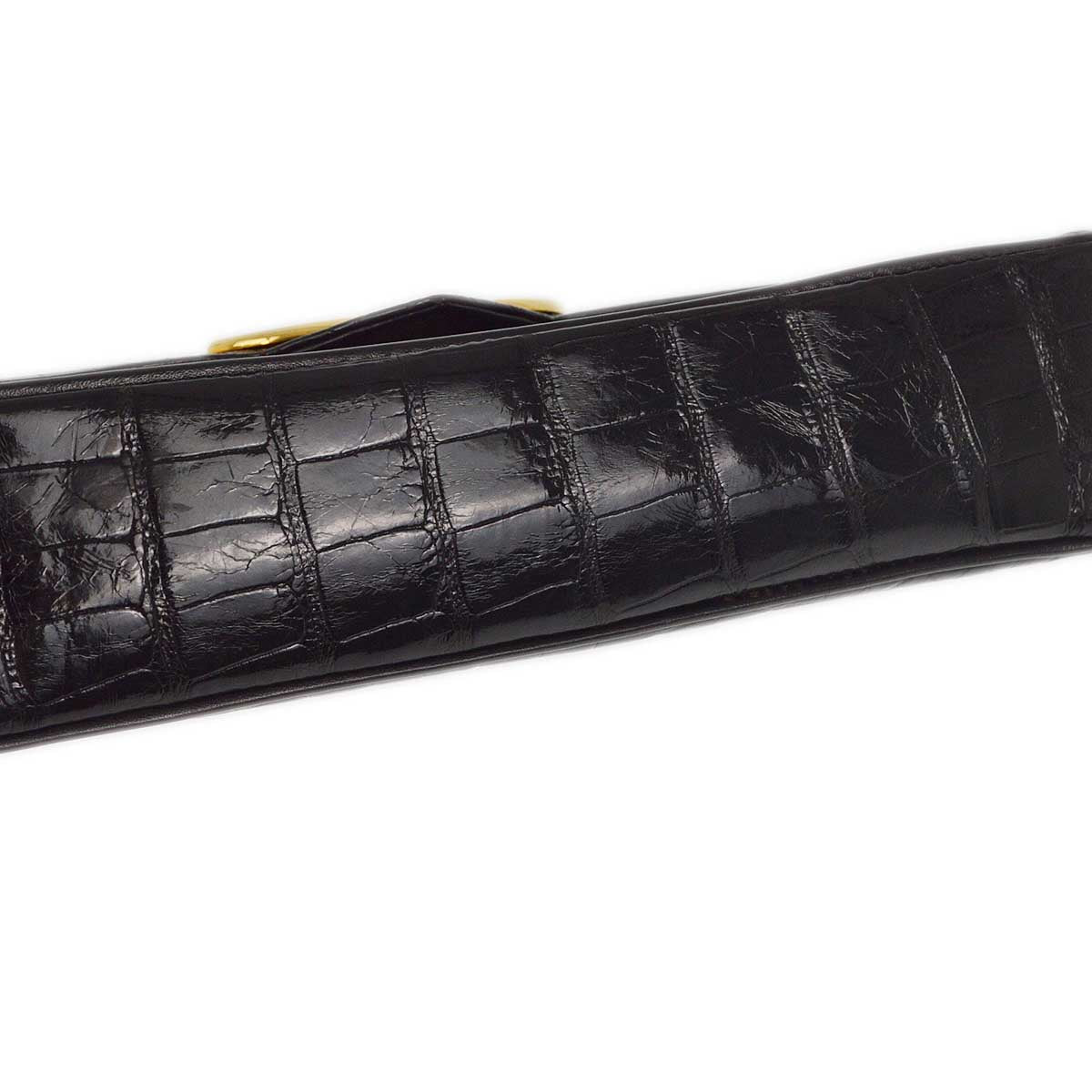 Chanel * 1986-1988 Black Crocodile Chain Shoulder Bag