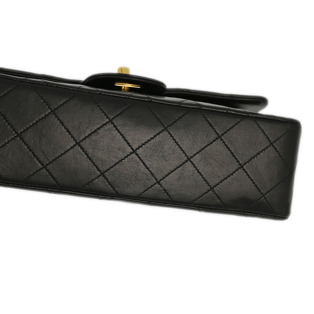 Chanel 1994-1996 Black Lambskin Small Classic Double Flap Shoulder Bag