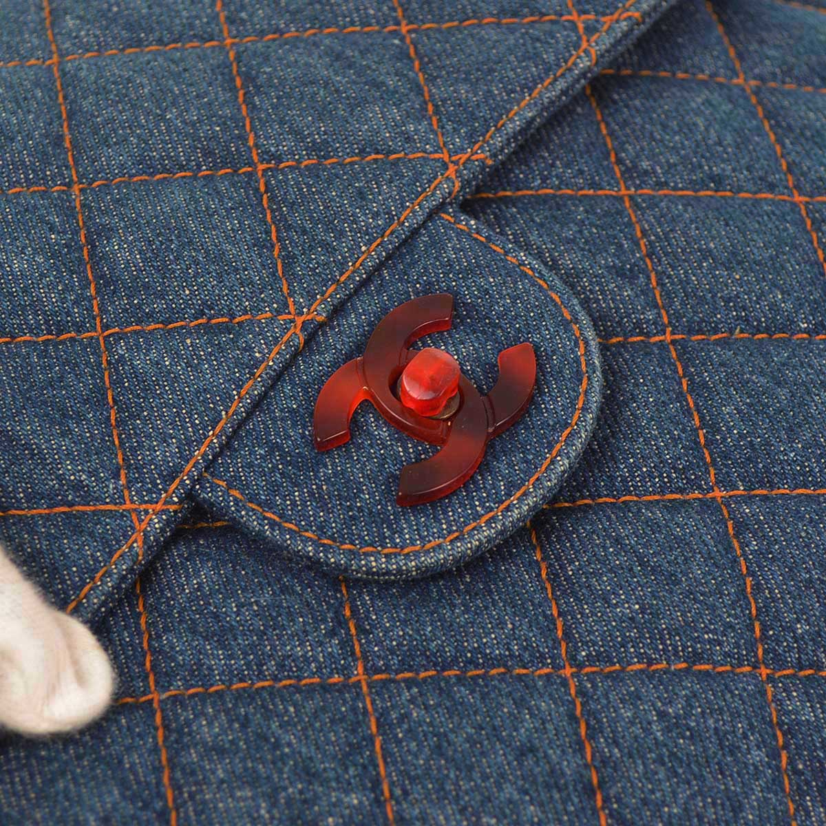 Chanel * 1996-1997 Indigo Denim Jumbo Classic Flap Shoulder Bag
