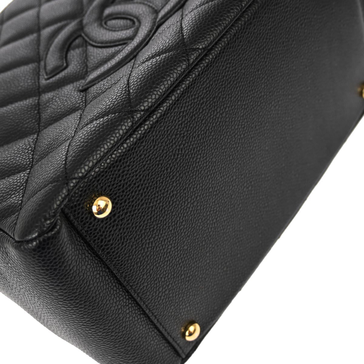 Chanel 2001-2003 Black Caviar Petite Timeless Tote PTT Chain Handbag