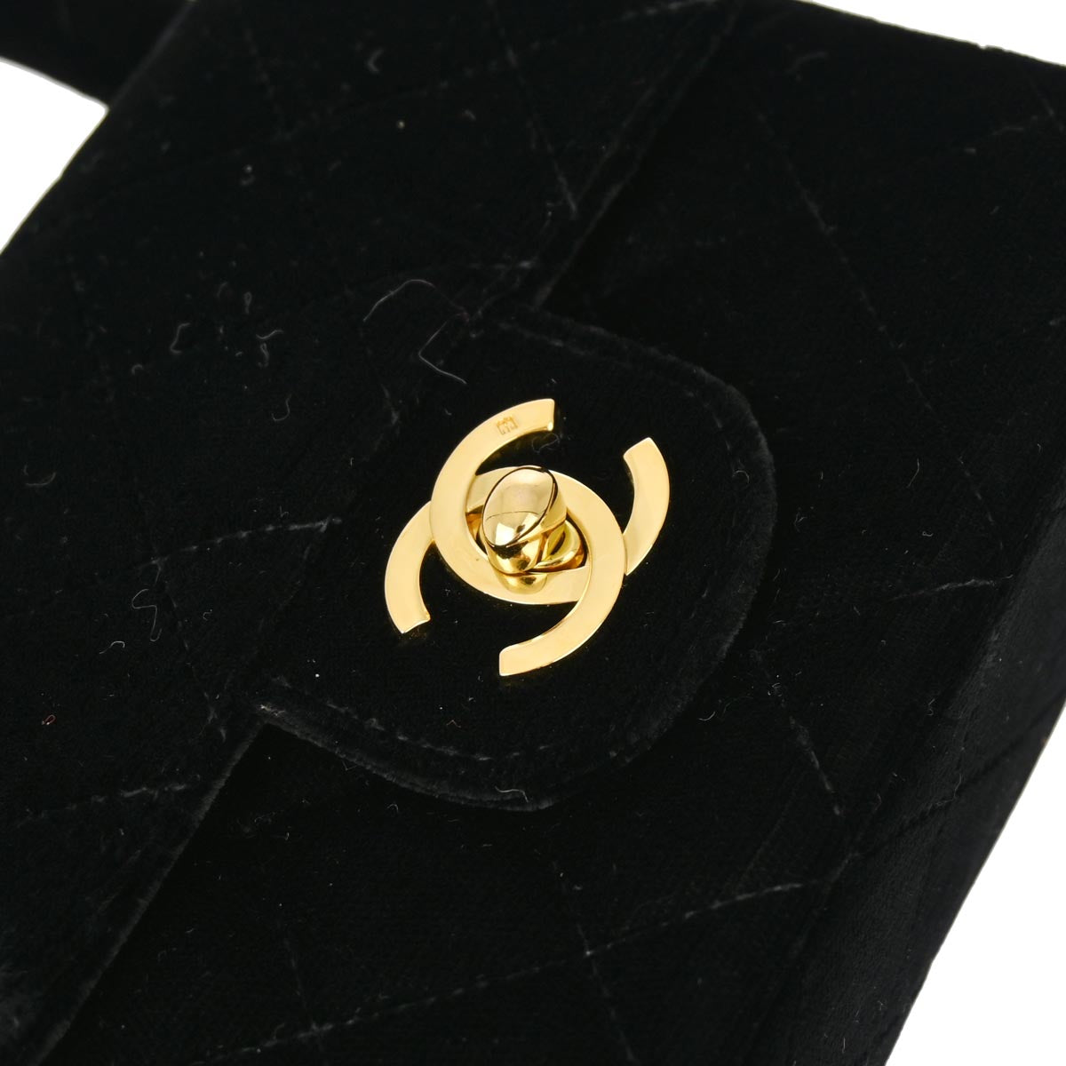 Chanel 1991-1994 Black Velvet Mini Square Handbag