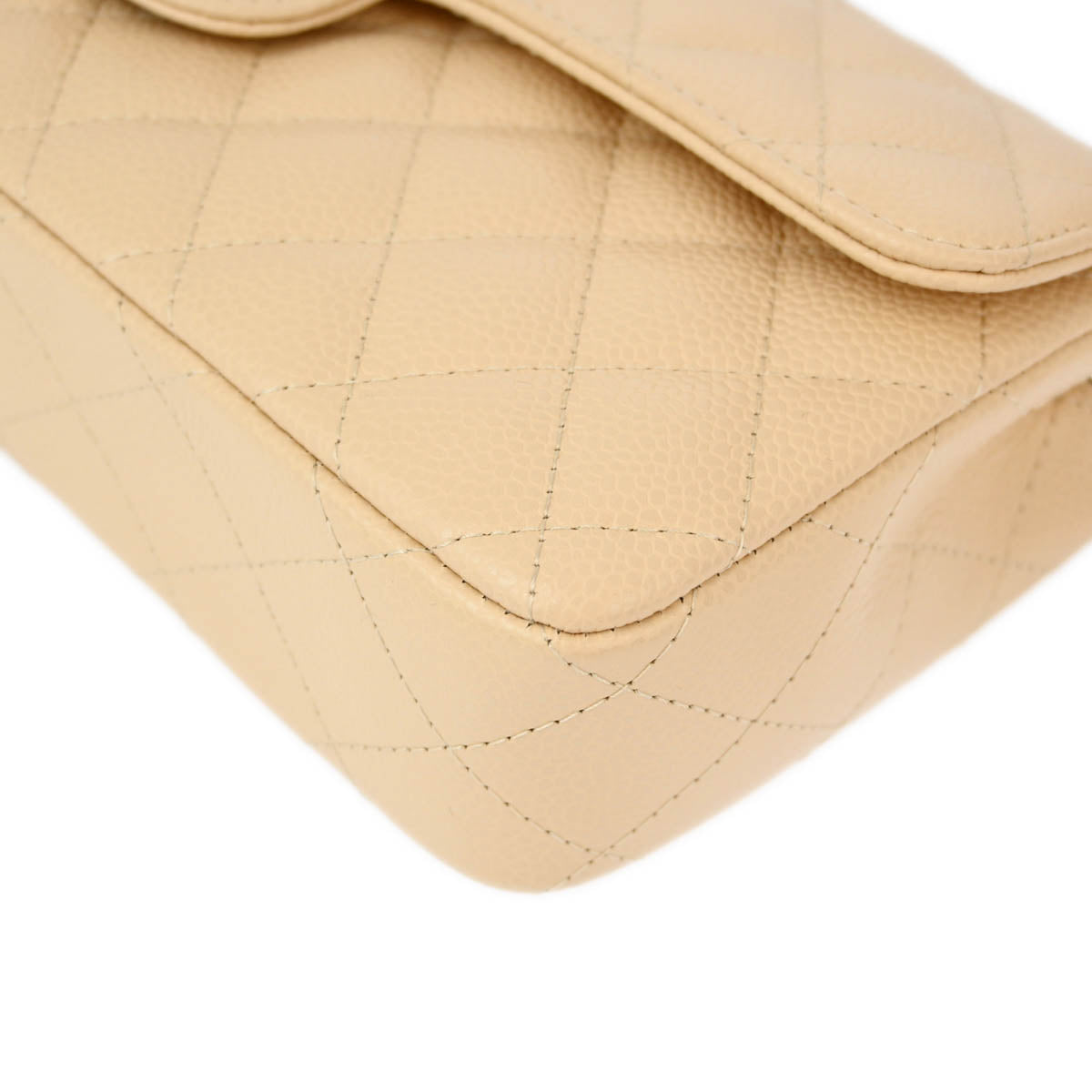 Chanel 2008-2009 Beige Caviar East West Shoulder Bag