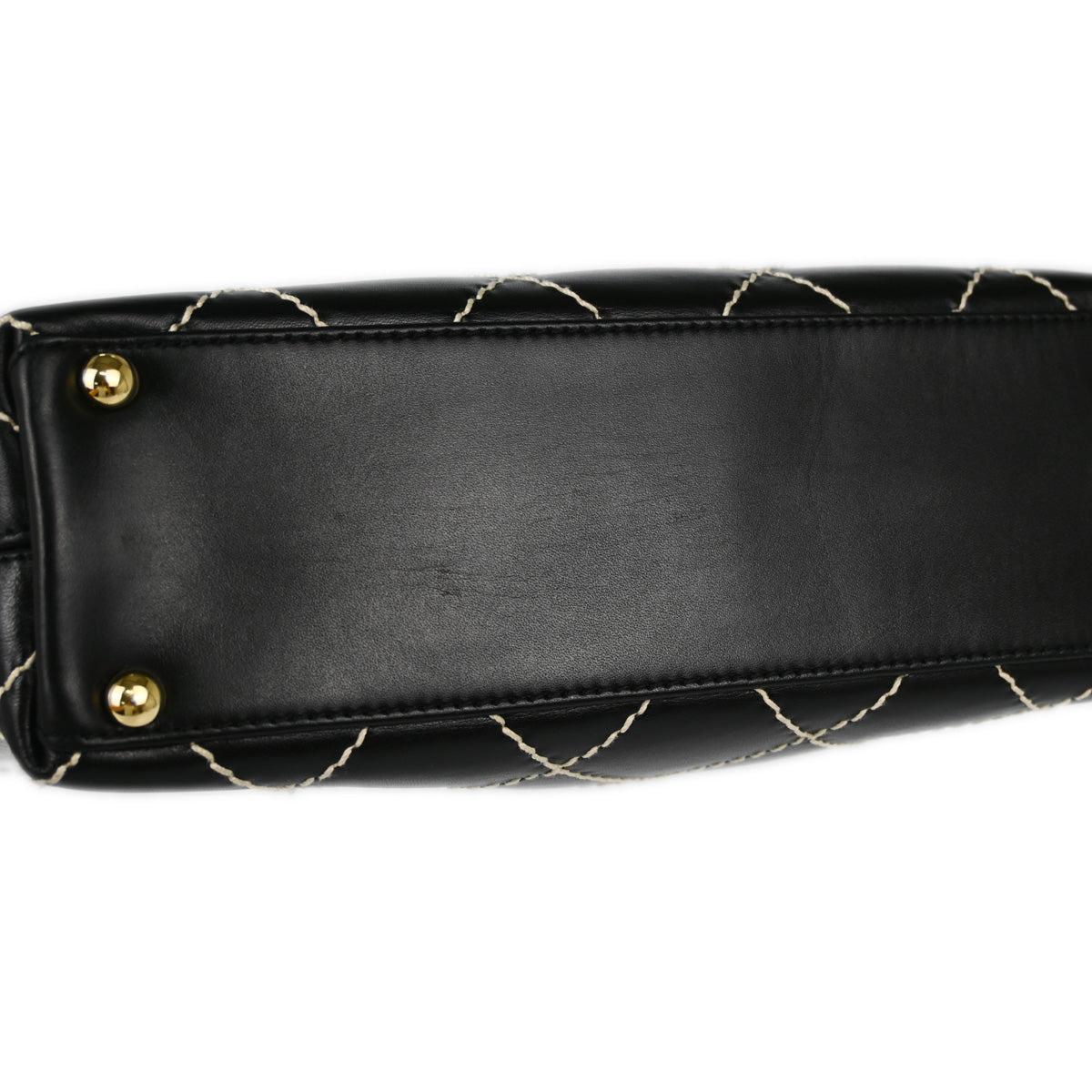 Chanel Black Calfskin Wild Stitch Tote Handbag