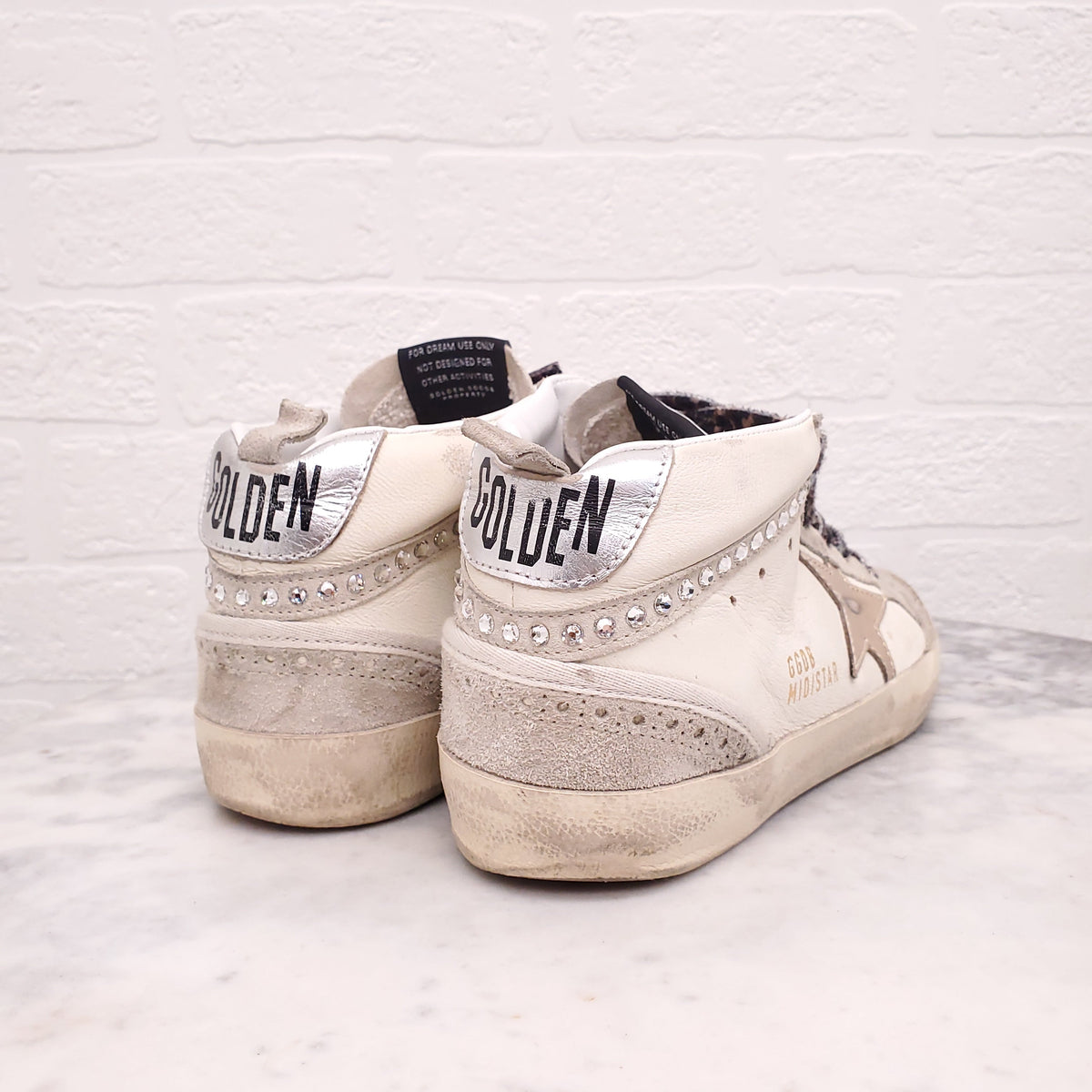 GOLDEN GOOSE 'MIDSTAR' SNEAKERS WITH LEOPARD LACES - SIZE 38