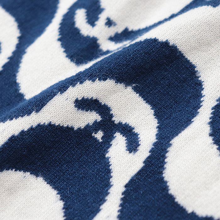 CHANEL sweater Cashmere 100% Blue white P70436 Virginie Viard period 40