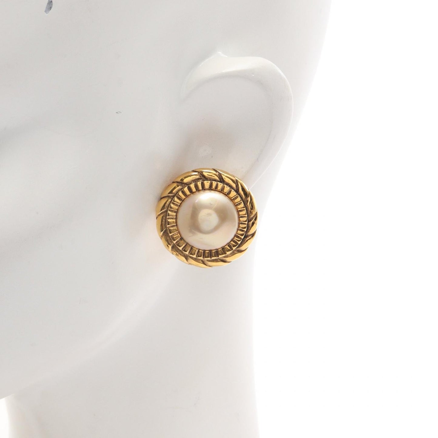 Chanel Faux Pearl Earrings