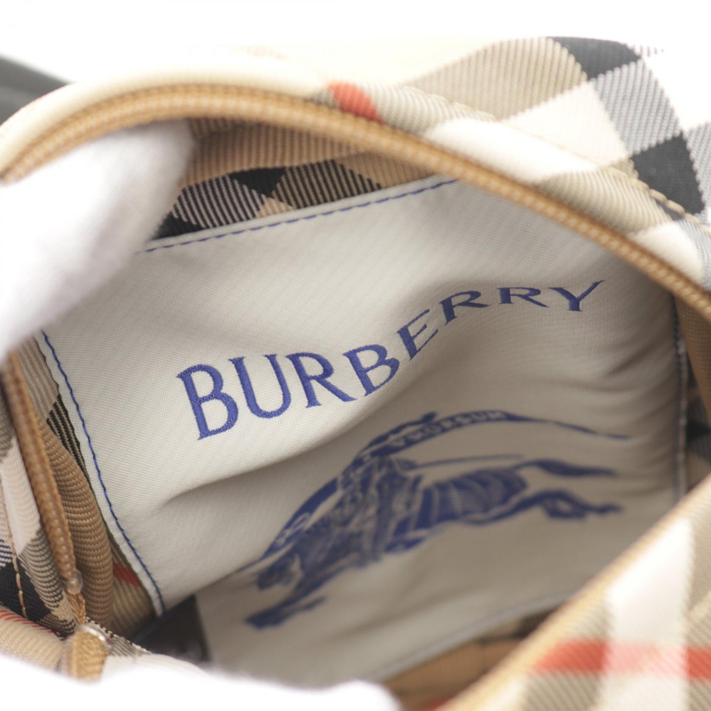 Burberry Canvas Vintage Check Phone Pouch Shoulder Bag 8097637
