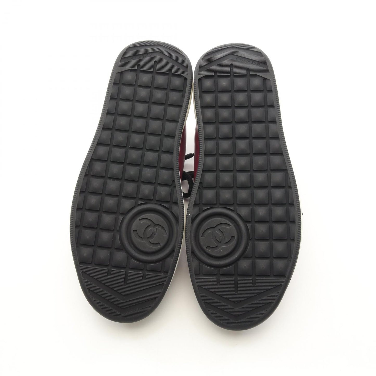 Chanel Coco Mark Leather Fabric Sneakers