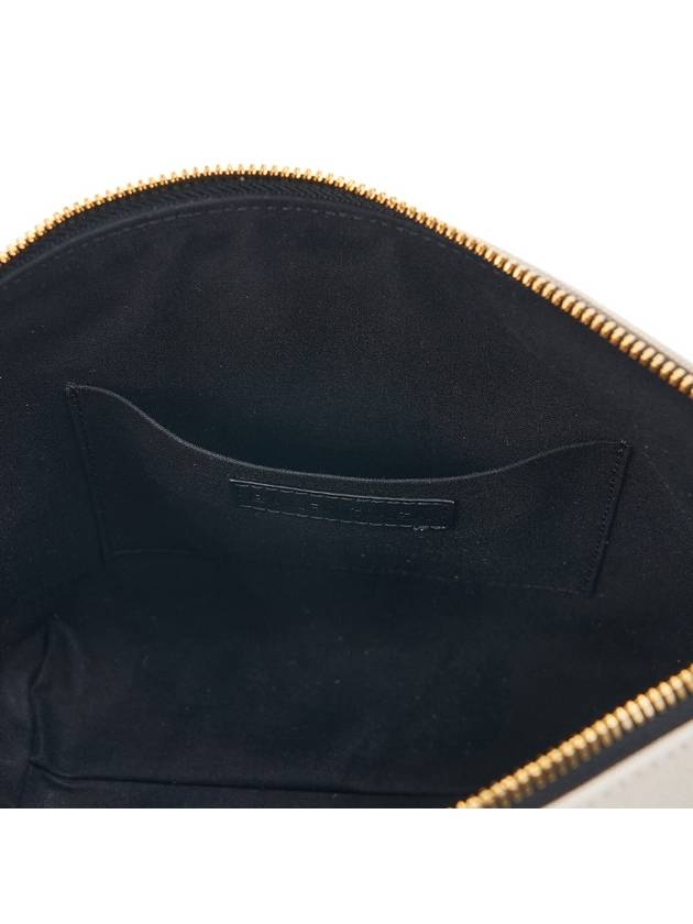Luxury Balenciaga Logo Print Jumbo Pouch Bag Ivory