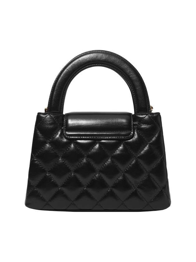 Gold Hardware Small Shiny Vintage Calfskin Tote Bag Black Chanel