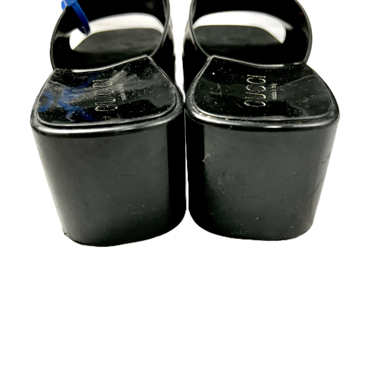 Black Sandals Luxury Designer By Gucci, Size: 7.5