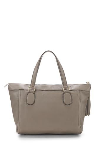 Gucci, Grey Leather Soho Zip Tote, Grey