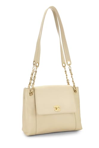 Chanel, White Caviar Zip Tote, White