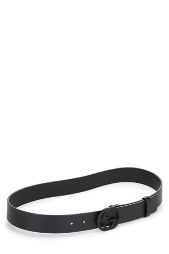 Gucci, Black Guccissima Leather Interlocking GG Belt, Black