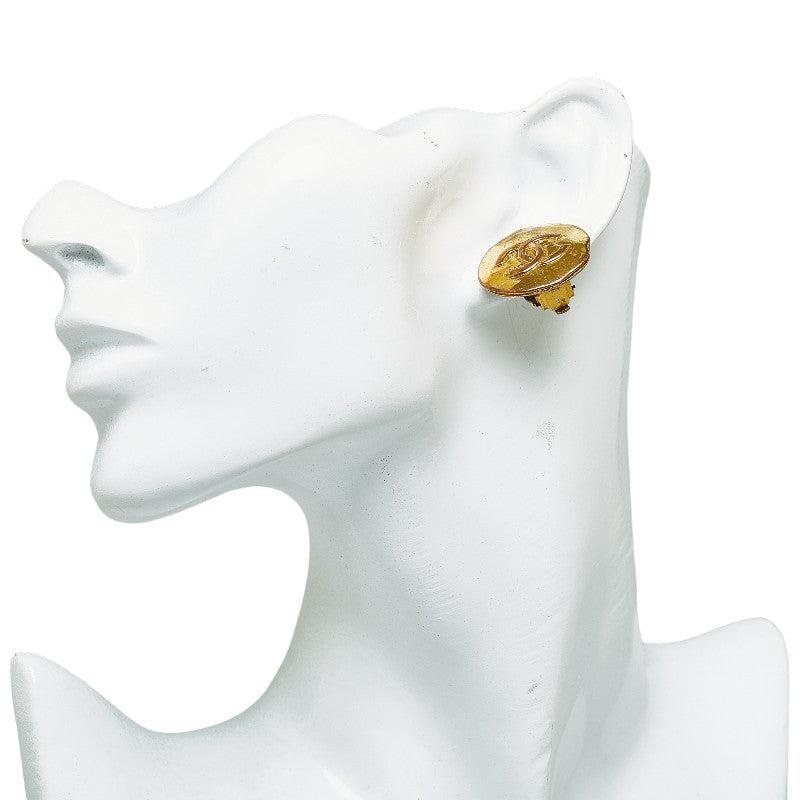 Chanel Vintage Coco Mark Earrings Gold